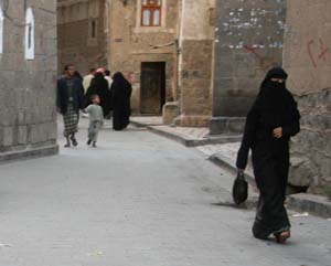 Kvinde i burka i Sana'a