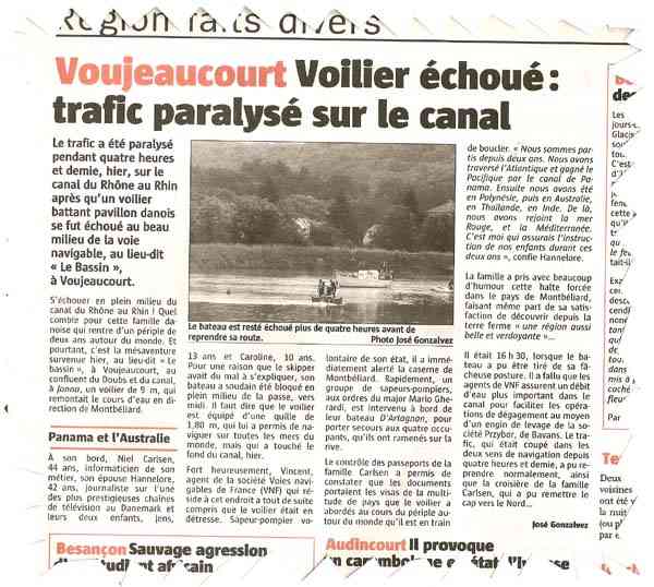 Artiklen i Le Pays den 15/6 2007
